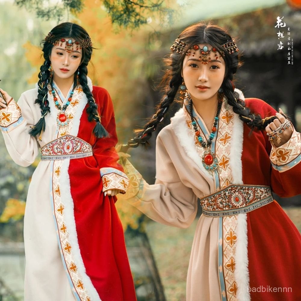 台灣熱賣出租少數民族懞古服女成人秋冬國風交領藏袍藏族舞蹈演出服裝租賃 | 蝦皮購物