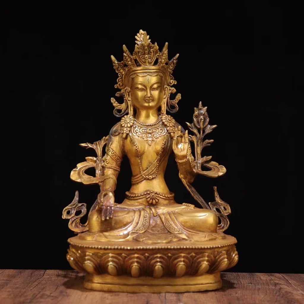 【新品推薦】西藏綠度母居家藏傳密宗銅白度母鎏金文殊觀音菩薩供奉佛像擺件 | 蝦皮購物
