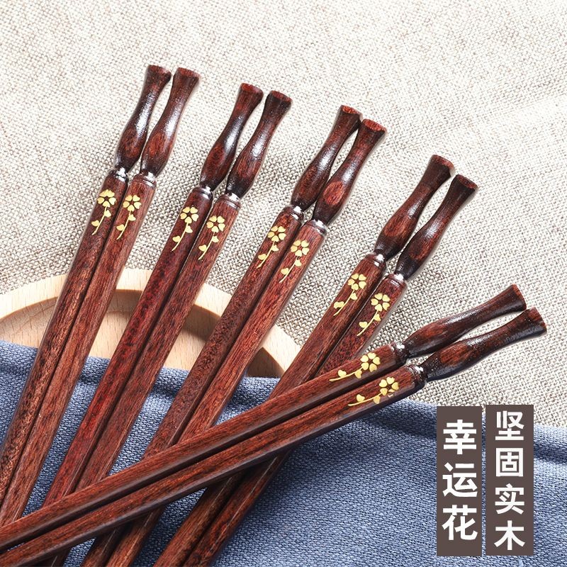 日本筷子 木筷 止滑筷 筷子 木筷子 天然實木原木木筷筷子家用日式高檔櫻花圓頭精緻防滑單人防黴 | 蝦皮購物