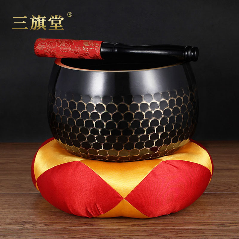 臺灣銅磬銅鉢佛音碗修行鉢瑜伽頌鉢法器家用黑色黃銅慶寺廟大磬 | 蝦皮購物