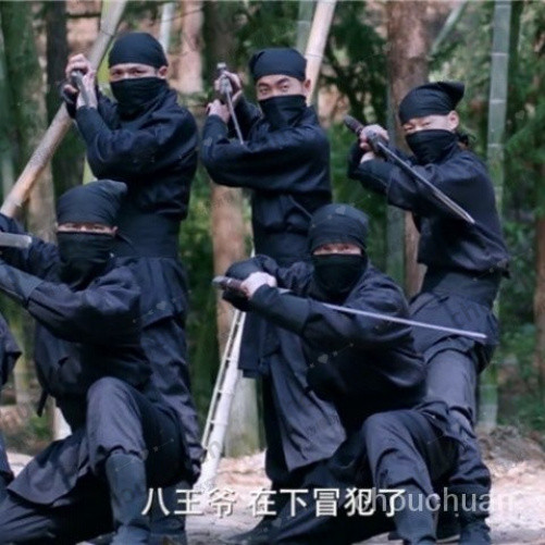 公司貨 可開發票古裝懞麵服刺客夜行衣忍者黑衣人服裝俠客男女土匪山賊舞臺裝黑色 UYHR | 蝦皮購物