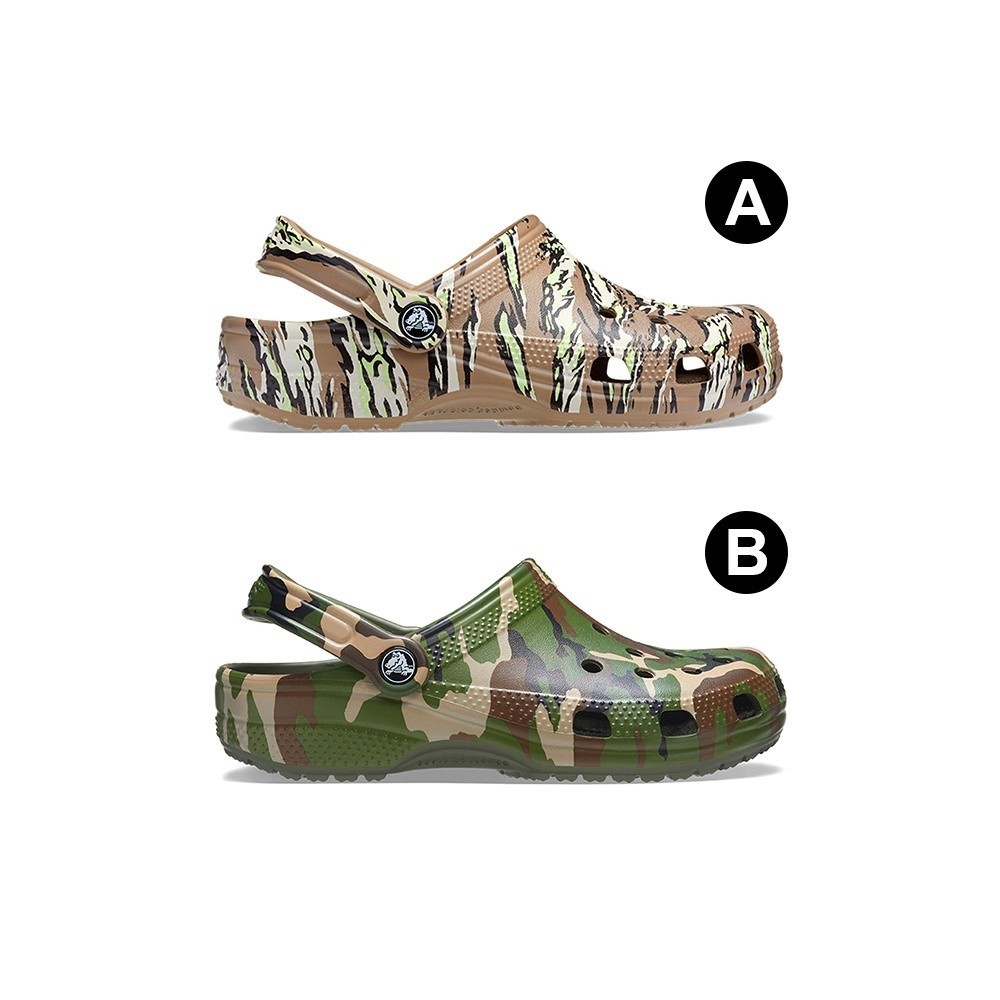 Crocs Printed Camo 男女 棕/綠迷彩 卡駱馳 涼拖鞋 206454-260 206454-3TC | 蝦皮購物
