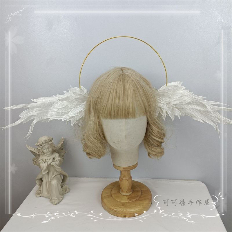 🎀精美 飾品🎀可造型圣母光環發箍洛麗塔天使惡魔光圈翅膀復古教皇頭冠頭飾走秀 | 蝦皮購物