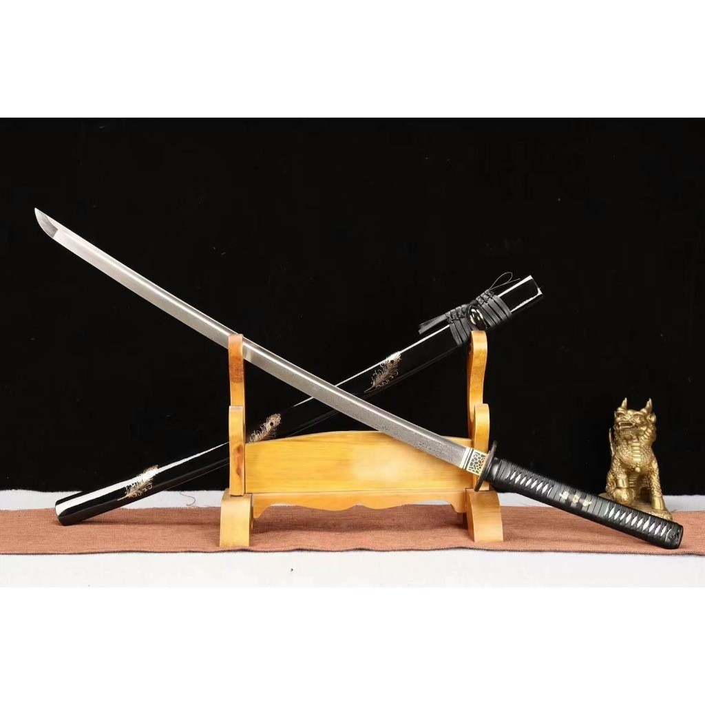 【葉字號】龍泉刀劍 不動冥王 武士刀 花紋鋼一體鍛造太刀 Katana 打刀 寶劍 日本刀 日式指挥刀 收藏品 未開刃 | 蝦皮購物