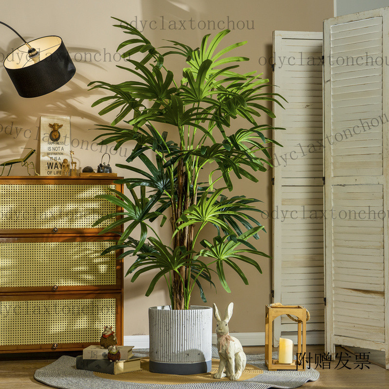 免運🎶精緻好物北歐棕櫚葵仿真綠植高檔室內大型五指葵落地擺件盆栽假樹