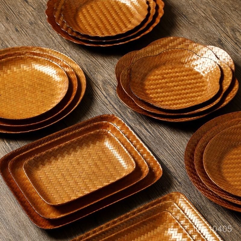 [精選好物][精選好物]竹編席麵果盤小喫籃子竹製編織糕點心小竹籃擺盤筐茶室收納盤裝飾竹製品 竹籃 簸箕 籃子 菜籃子竹製 | 蝦皮購物