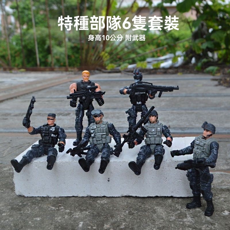 【台灣出貨】可動人偶 模型 模型 軍人警察CS公仔 關節可動人偶套裝玩具兵 10CM男孩军事摆件战争大兵人模型部队玩具 | 蝦皮購物