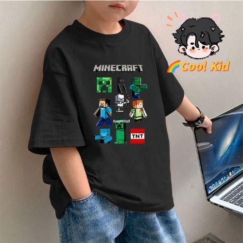 【台灣熱銷】我的世界Minecraft中童9歲男孩子純棉T恤夏季短袖衣服半袖夏裝潮 | 蝦皮購物