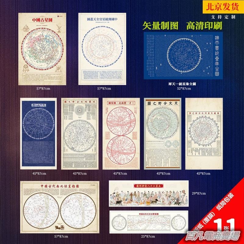 臻選古星圖天文分野星圖星官圖全天蓋圖四象五星二十八宿2025-A | 蝦皮購物