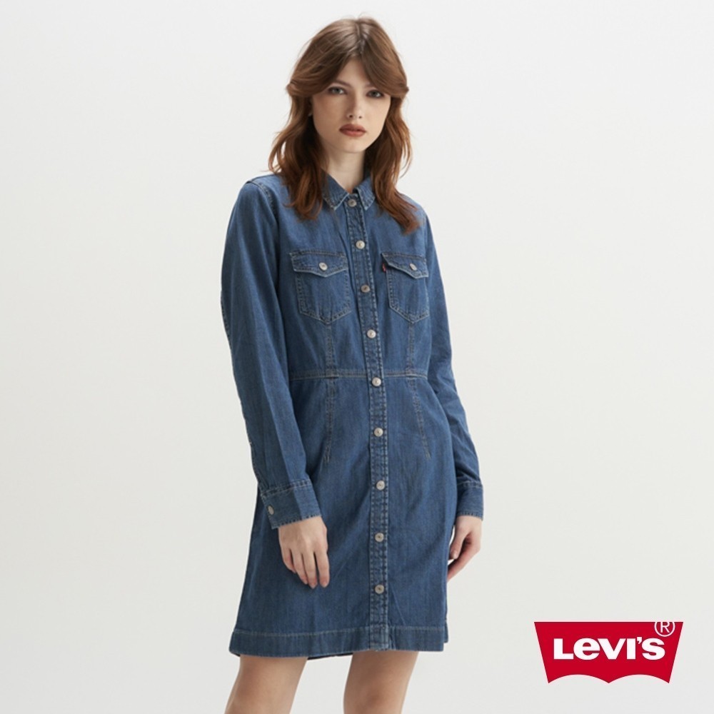 Levis 女款 牛仔洋裝 / 收腰 / 淺中藍色 熱賣單品 38950-0004 | 蝦皮購物