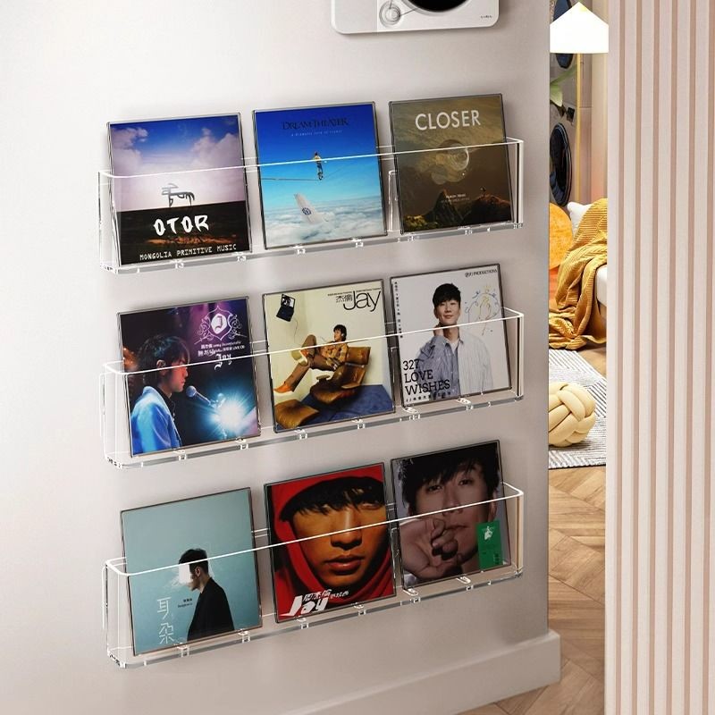 【透明展示】壁掛CD架 專輯架 黑膠唱片架 免打孔展示架 墻上裝飾架 CD展示架 唱片收納架 CD墻 專輯展示架 0AP | 蝦皮購物