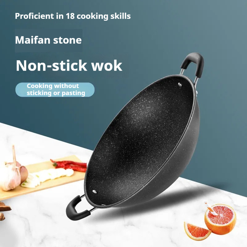 Cast Iron Old Wok Multi-function Cooking Pot Household Non- | 蝦皮購物