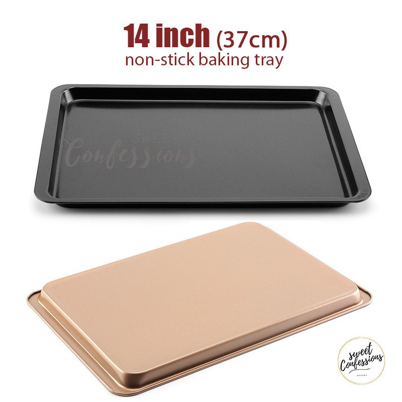 14 inch Non-stick carbon steel baking tray cookies rack baki | 蝦皮購物