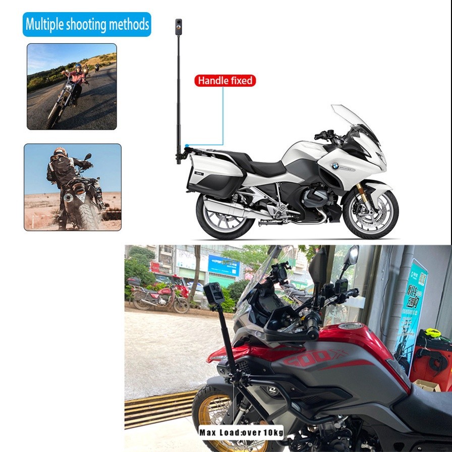 Motorcycle Bicycle Invisible Handlebar Mount Bracket Monopod | 蝦皮購物