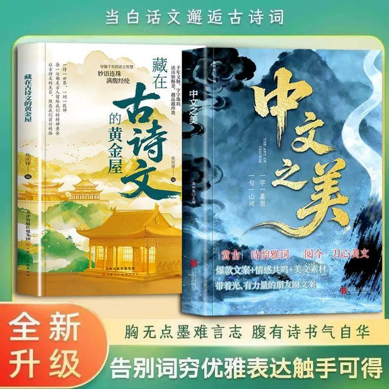 官方推薦】2冊中文之美+古韻今言讓你的語言充滿文化底蘊藉千古才子金句