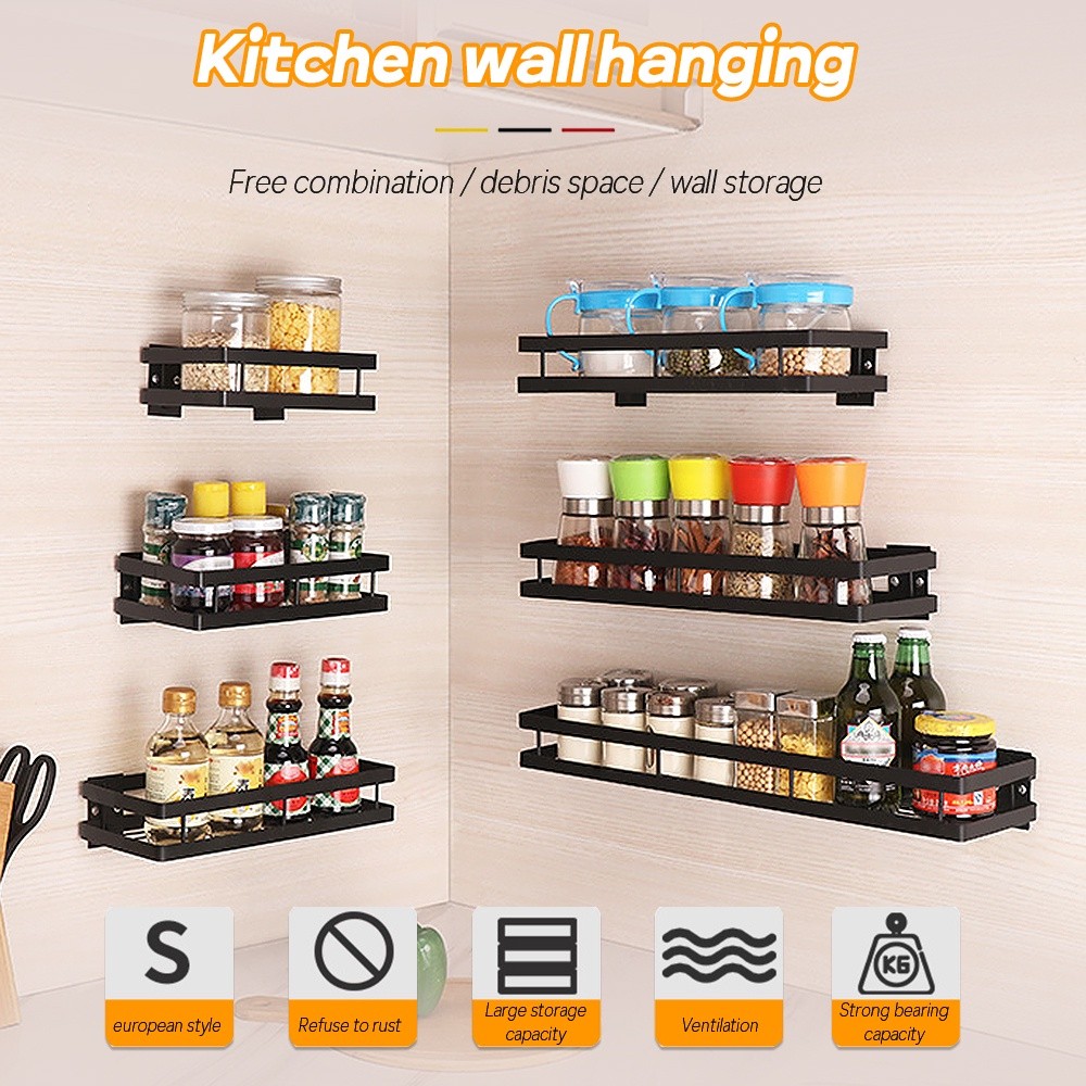 Stainless Spice Rack Wall Mounted Kitchen Organizer Hanging | 蝦皮購物
