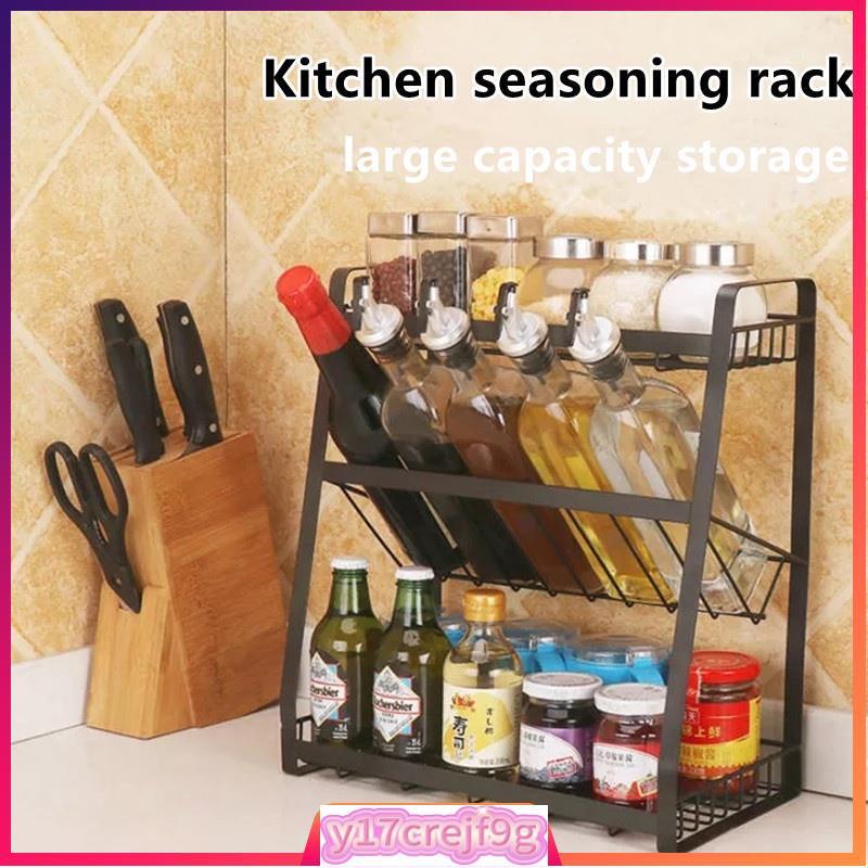 COD Stainless steel seasoning rack kitchen shelf, multi-laye | 蝦皮購物