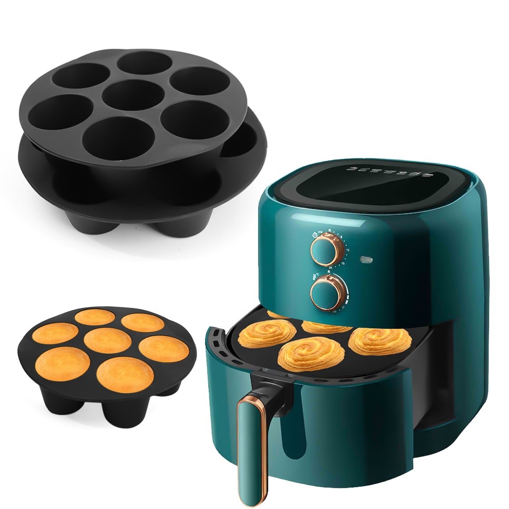 7/8 Inch 7 Even Cake Cups Mould for Air Fryer Pan Round Muff | 蝦皮購物