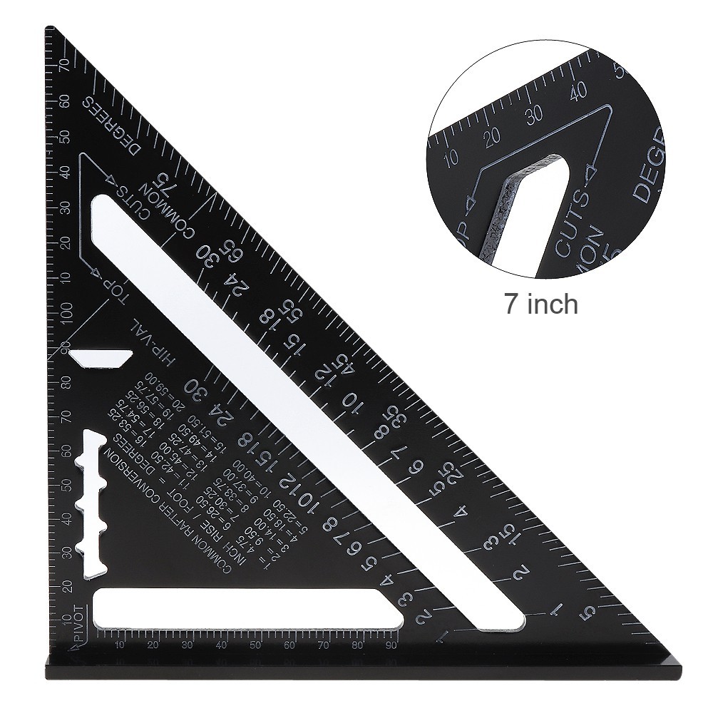 7 Inch Aluminum Alloy Black Triangle Ruler Angle Ruler | 蝦皮購物