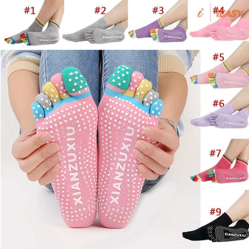 New Women Socks Anti-slip Fingers 5 Toes Cotton Socks for Pi | 蝦皮購物