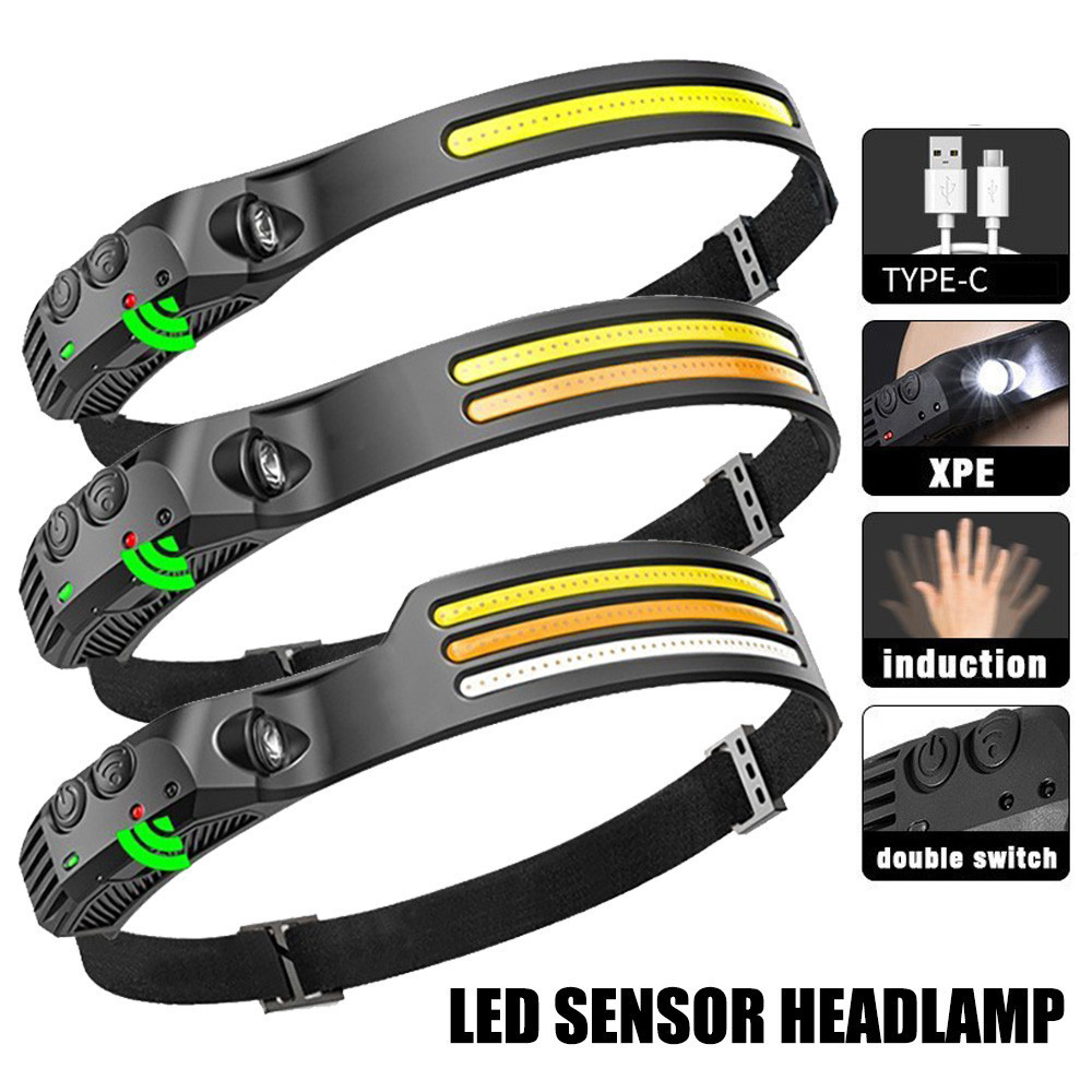 Head LED light sensor C-type rechargeable flashlight front s | 蝦皮購物