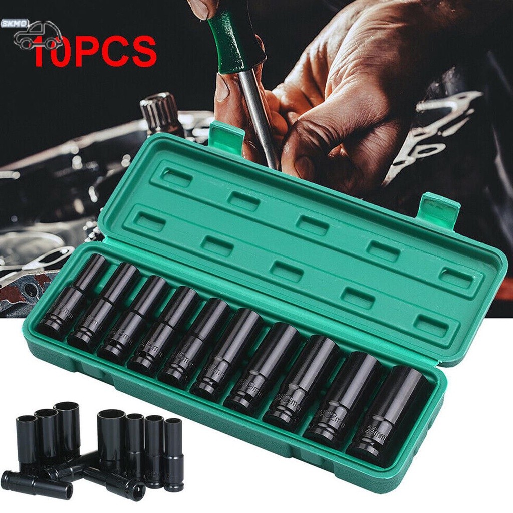 10Pcs Deep Impact Socket Set High Carbon Steel Multiple Size | 蝦皮購物