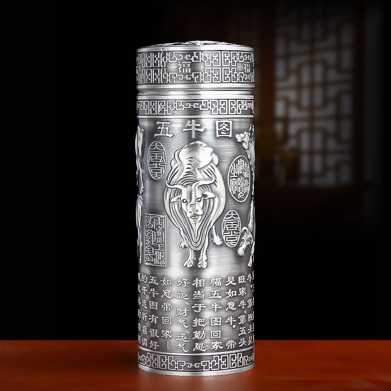 純銀　銀杯２個　67g 銀杯999足銀內外純銀保溫杯銀離子保健杯云南雪花銀水杯禮品刻字（廠商