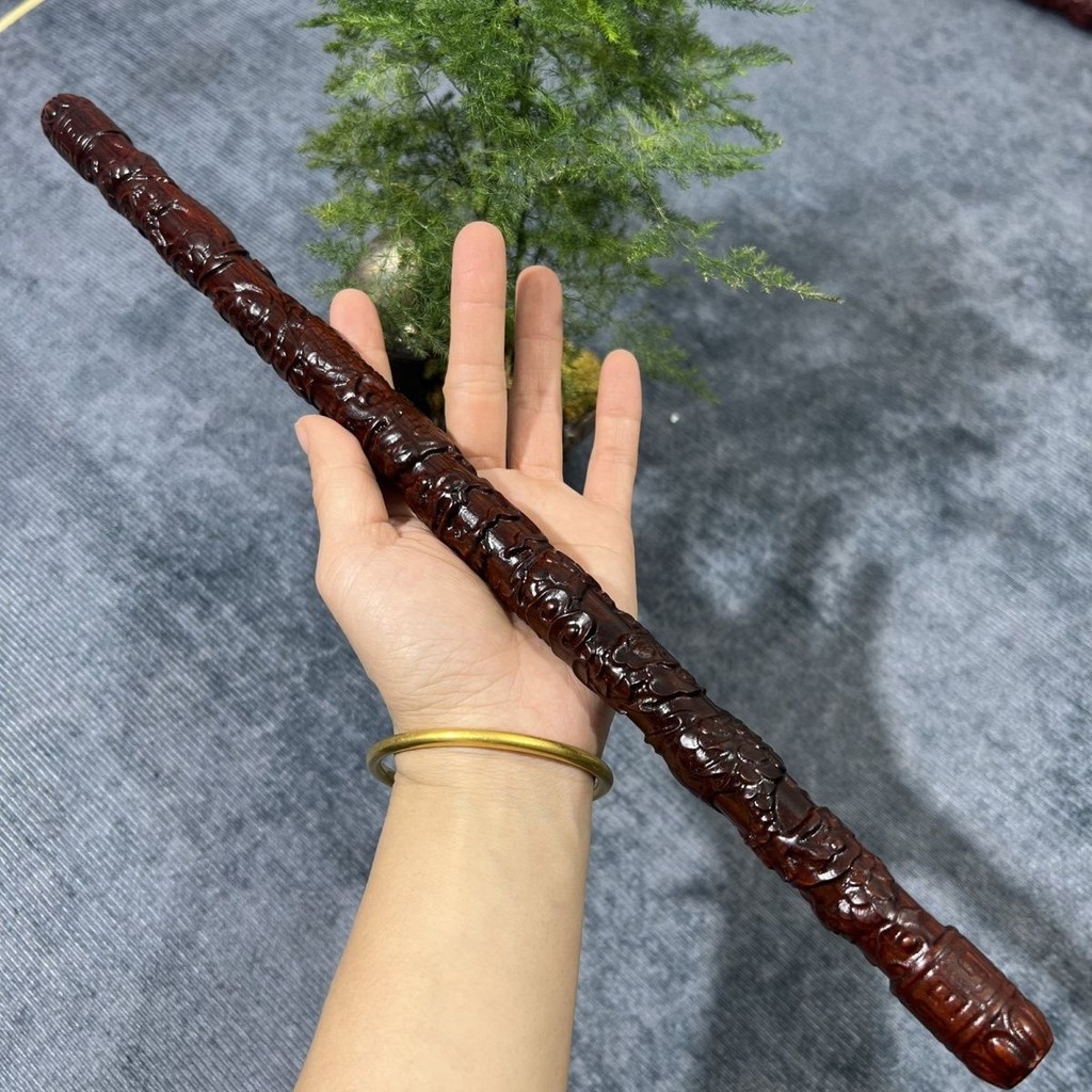 紫檀木盤龍棍精鵰香雲鵰龍把玩棍手把件健身棍武術棍【讚】 | 蝦皮購物