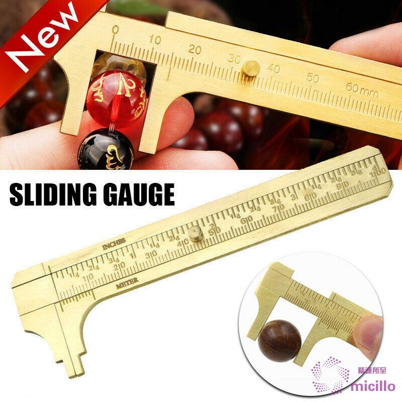 Mini Brass Scale 80/100mm Sliding Gauge Vernier Caliper Rule | 蝦皮購物