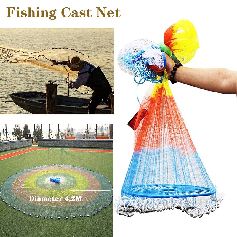 Fishing Cast Net 4.2m Diameter Frisbee Nets Throw Fishing Ne | 蝦皮購物