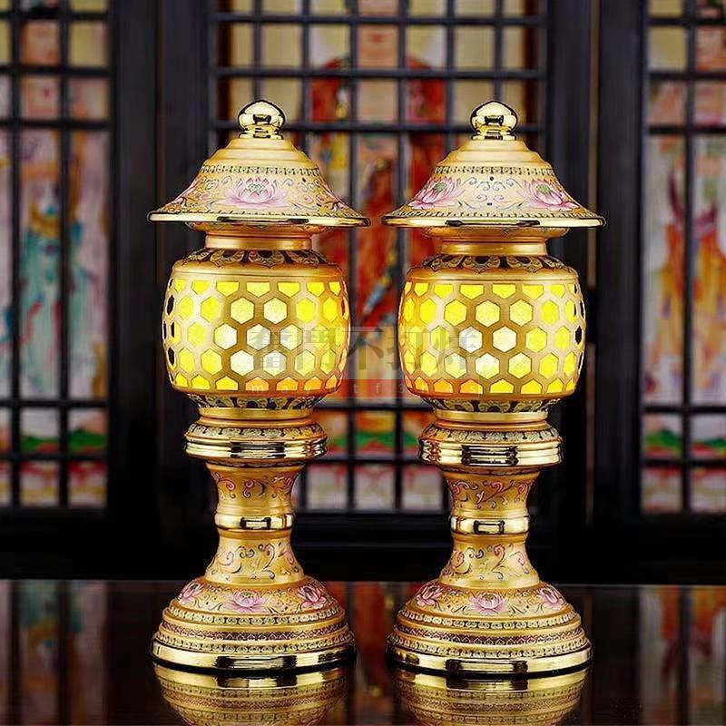 運 110V 琺瑯彩蓮花燈 錫燈 佛燈 神明燈 祖先燈 公媽燈 神桌燈 供燈 傢用 佛具用品 | 蝦皮購物