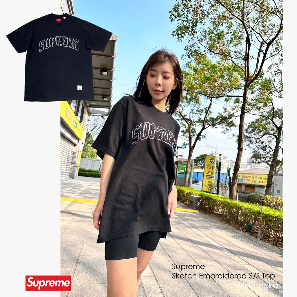 pangka©現貨🔥Supreme Sketch Embroidered S/S Top 刺繡LOGO 重磅短T