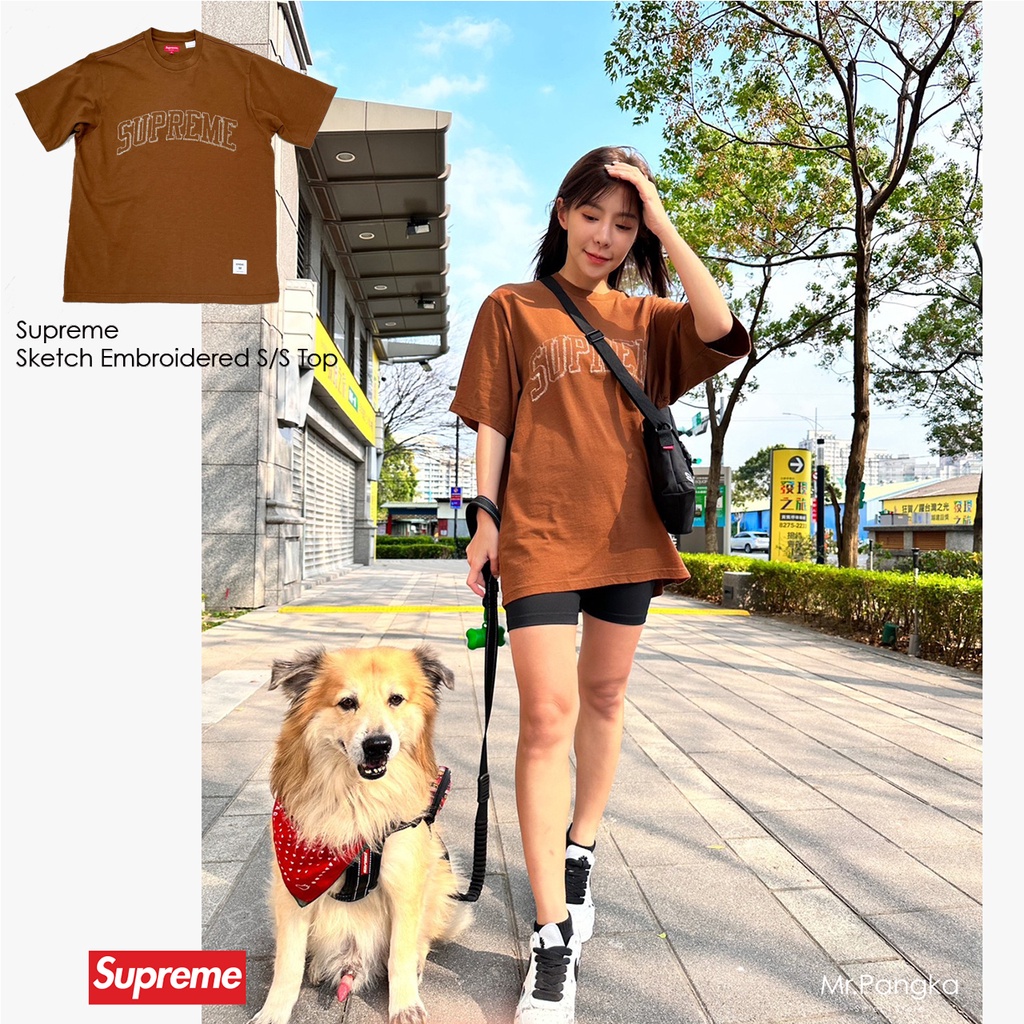 pangka©現貨🔥Supreme Sketch Embroidered S/S Top 刺繡LOGO 重磅短T