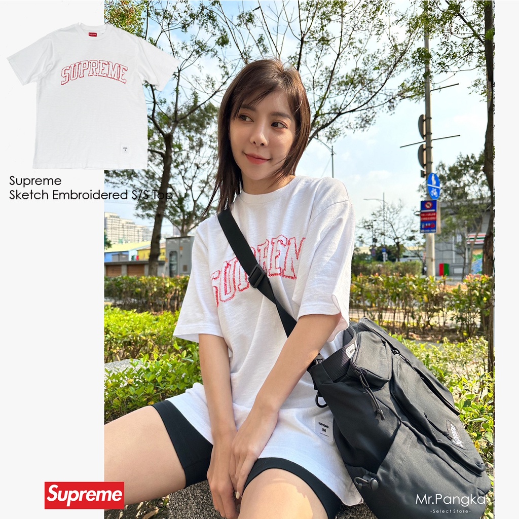 pangka©現貨🔥Supreme Sketch Embroidered S/S Top 刺繡LOGO 重磅短T