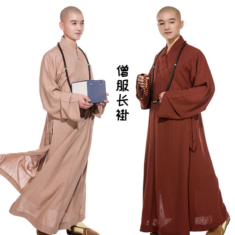 海青 居士服 僧侶服 僧袍 和尚 法袍 梵林四季款韓國麻長褂大褂出家人僧袍僧侶衣服僧衣男女衕款長衫 | 蝦皮購物