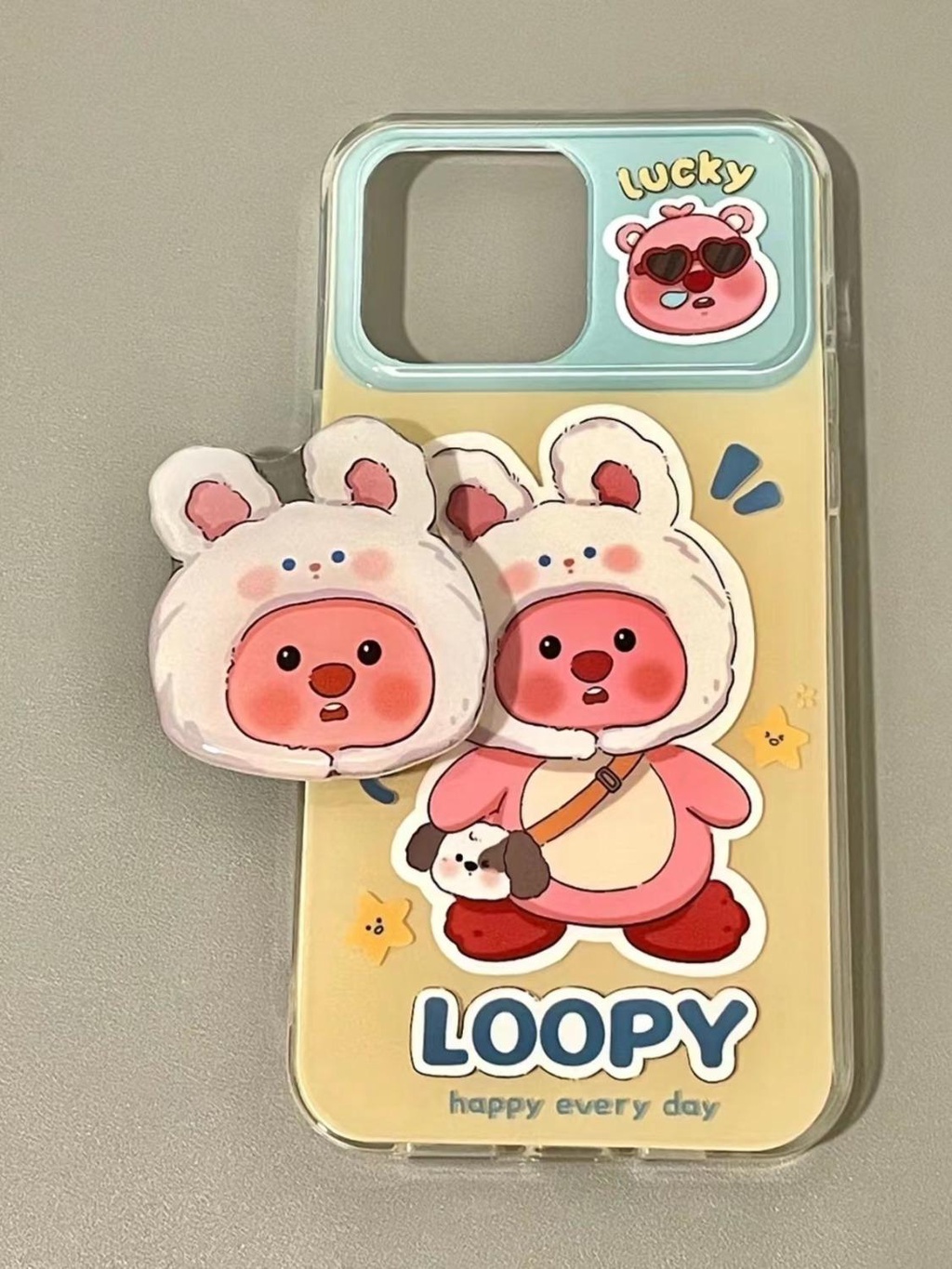 【台灣暢銷🔥】loopy卡通可愛兔子頭套露比支架適用14promax手機殻iPhone13蘋果12女11 | 蝦皮購物