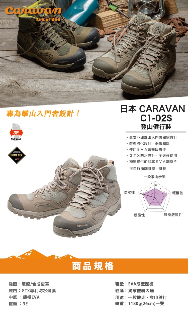 Caravan】中性款C1_02S 登山健行鞋| 蝦皮購物