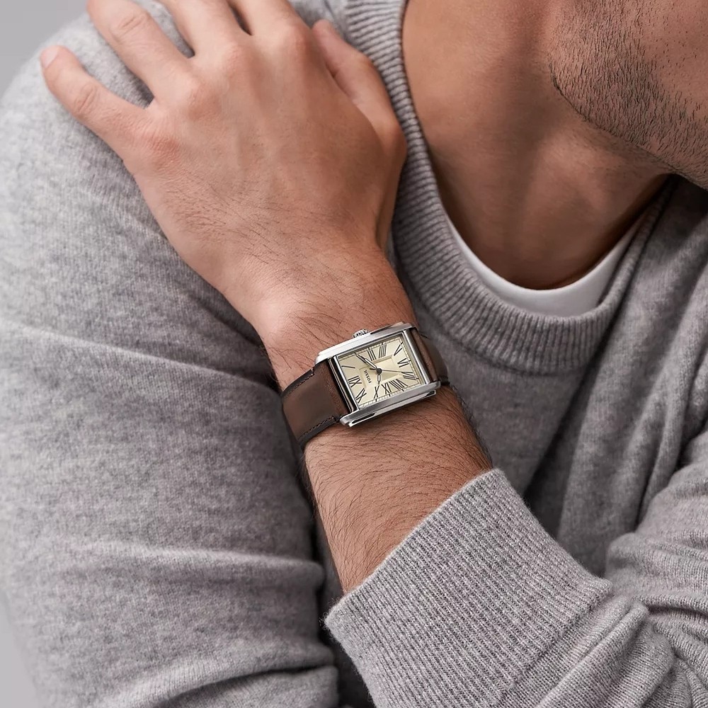 FOSSIL CARRAWAY系列 羅馬時標腕錶 皮錶帶 30MM 兩款可選 （FS6011/FS6012） | 蝦皮購物