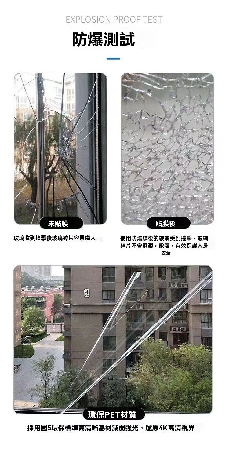 台灣出貨透明玻璃防爆膜淋浴房浴室鋼化玻璃貼膜防碎傢用安全移門窗戶貼紙玻璃防爆膜玻璃貼紙帶弱膠玻璃貼紙玻璃防爆膜自粘淋浴|