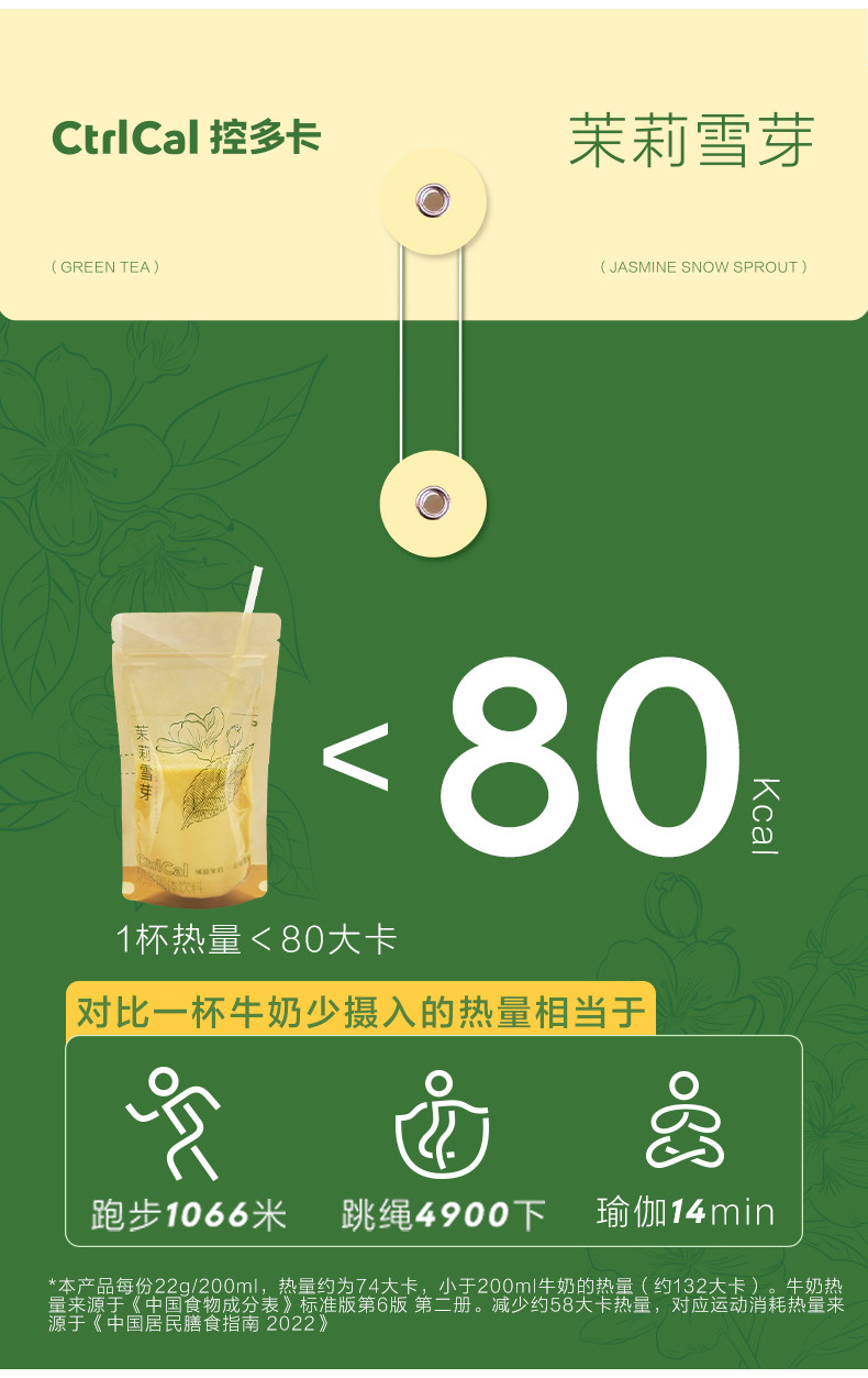 【官方正品】CtrlCal 控多卡茉莉雪芽茉莉綠茶奶茶 低卡輕卡0額外添加蔗糖 健康飲料 袋裝飲料 便攜下午茶 冷熱雙泡 | 蝦皮購物