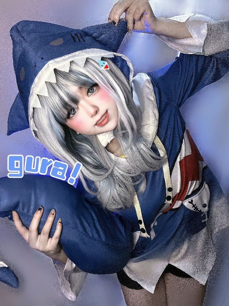 [桃囍雜貨社]可愛古拉cos服 HololiveEN GwarGura噶嗚古拉鯊魚服 cosplay服裝女 角色扮演 | 蝦皮購物