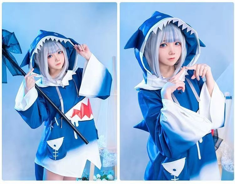 [桃囍雜貨社]可愛古拉cos服 HololiveEN GwarGura噶嗚古拉鯊魚服 cosplay服裝女 角色扮演 | 蝦皮購物