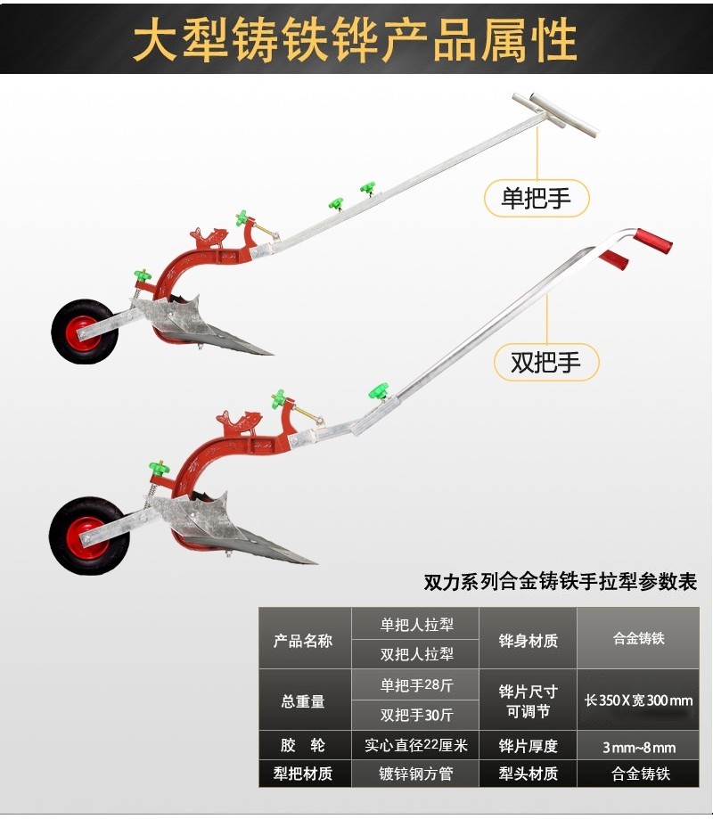 🌈台灣公司＋發票🌈手拉犁 手扶犁單人犁地開溝犁起壟器小型耕地機農用神器人工鬆土機 | 蝦皮購物