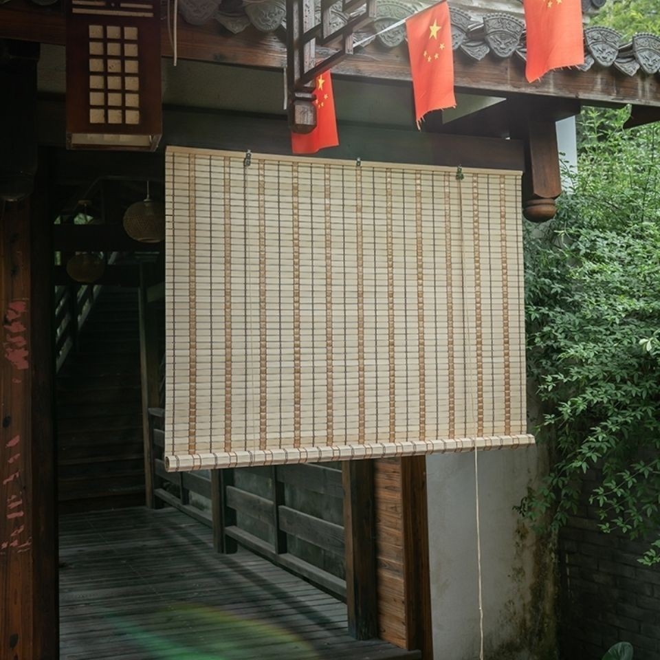 防霉防水防雨防火竹簾窗簾卷簾衛生間浴室簾子戶外遮光簾門簾室外 | 蝦皮購物