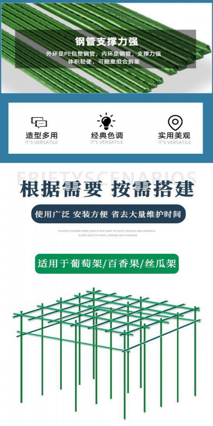 免運 庭院葡萄架 爬藤桿架 園藝支架 鐵綫蓮攀爬架 包塑鋼管花支架 爬藤架 瓜架 園藝花支架 植物架 | 蝦皮購物