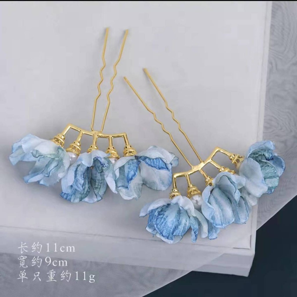 漢服絹花髮飾 花朵珍珠排簪 古風髮排釵子簪子 複古髮排髮釵 明製配飾 古裝簪子【沐顔醬賣場】 | 蝦皮購物