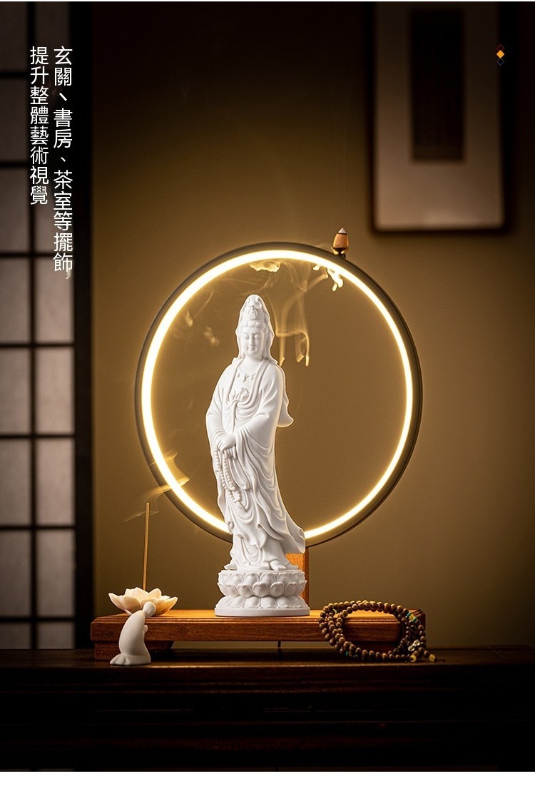 倒流香観音 自在観音 仏像香炉 香座 置物 楽天市場】観音像 観世音菩薩 観自在菩薩 仏像 観音菩薩 LED