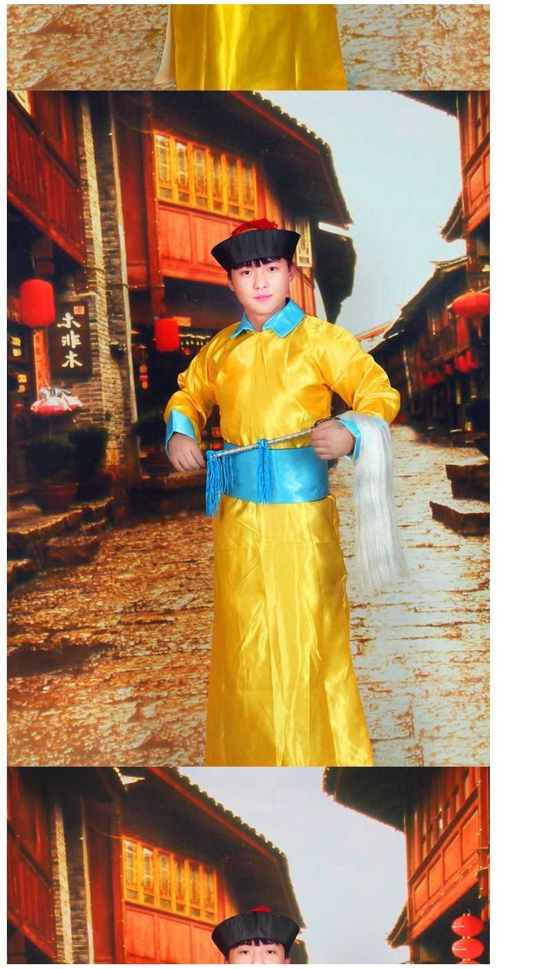 可開發票清朝古裝服衙役服裝舞臺演出服大內侍衛服公公黃馬褂服裝 官兵服 清兵服 清朝禦前侍衛官兵服 | 蝦皮購物