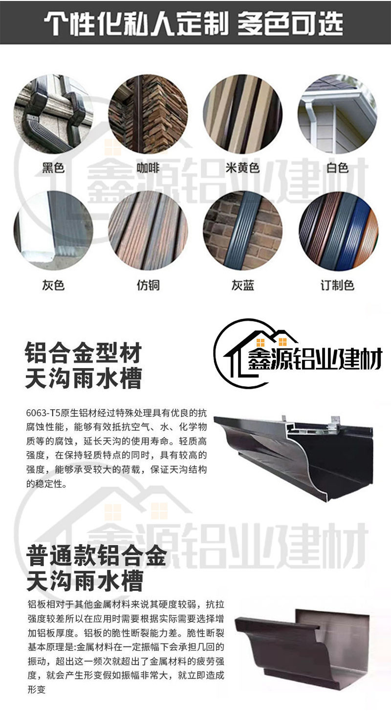 [鋁閤金水槽]鋁閤金成品天溝簷溝水槽u型槽屋簷排水槽雨水槽陽光房屋頂落水管 OTFD | 蝦皮購物