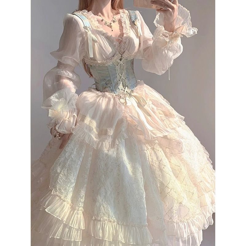 🔥新上精品🔥 花嫁lolita 華麗款套裝女 洋裝洛麗塔 甜美優雅cos 萬聖節重工公主裙【lo裙 洛麗塔】 | 蝦皮購物